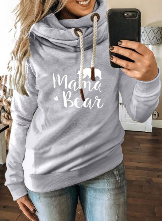 Mama Bear Solid Tunic Hoodie