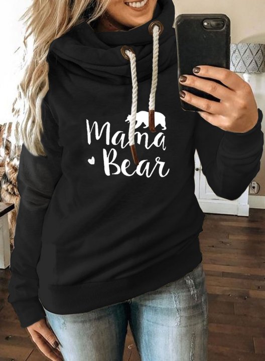 Mama Bear Solid Tunic Hoodie