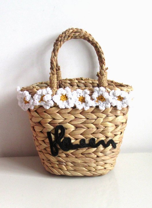 Women's Handbags Straw Rattan Floral Bohemian Handbag