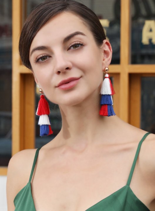 Women's Earrings Color Block Alloy Stylish Casual Earrings