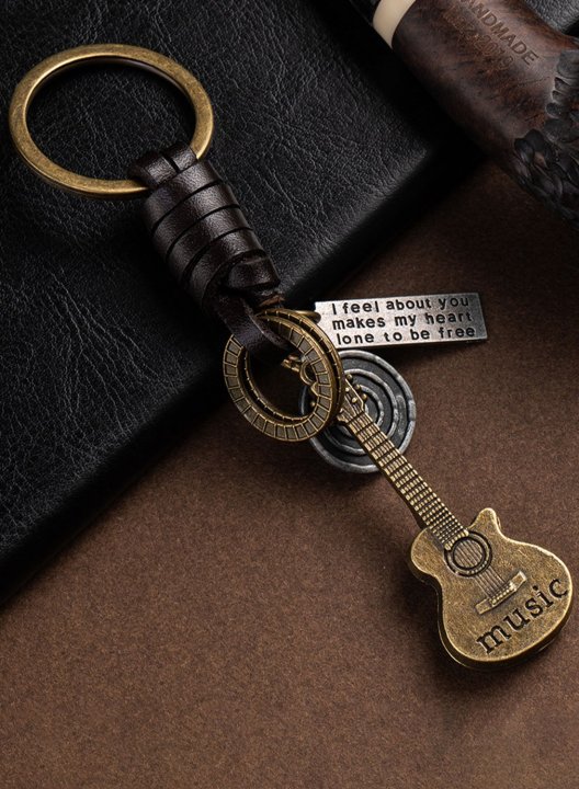 Vintage Alloy Guitar Casual Keychain