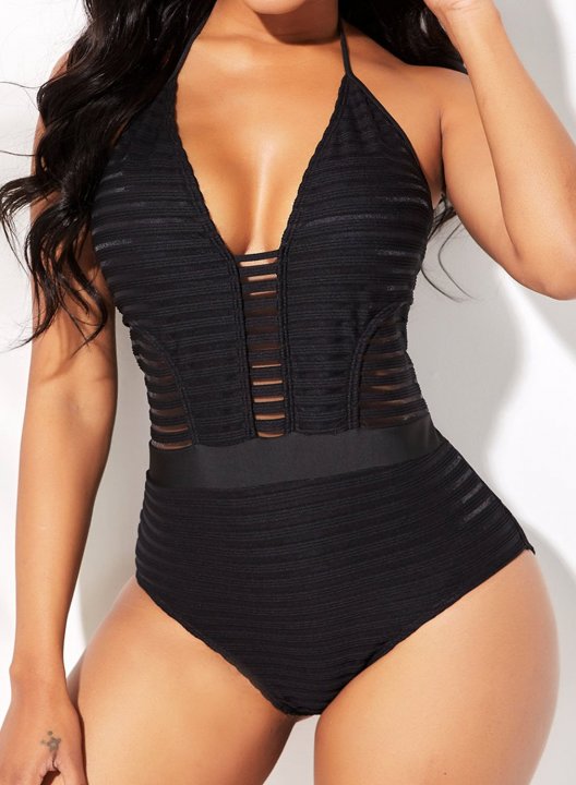 Women's One Piece Swimwear Solid Mesh One-Piece Swimsuits One-Piece Bathing Suits