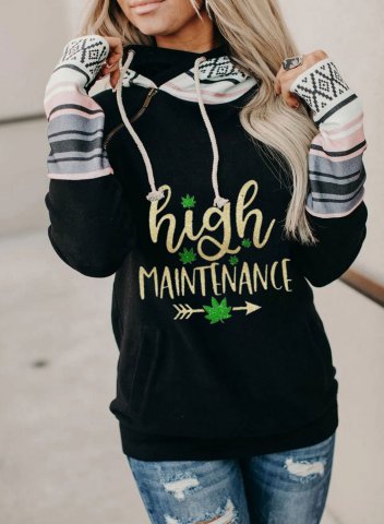 Women's High Maintenance Hoodies Drawstring Cowl Neck Solid Hoodies