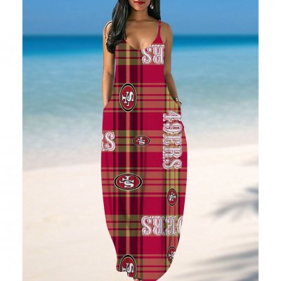 San Francisco 49ers Printed Halter Dress