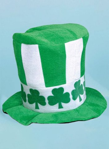 Saint Patrick's Day Shamrock Irish Green Festival Velvet Top Hat