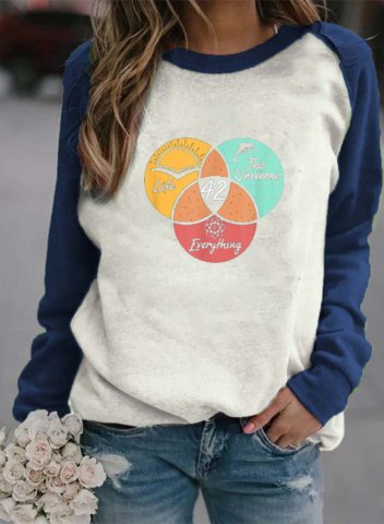 Women's Sweatshirts 42 Answer to Life Universe and Everything science Vintage Color Block Round Neck Long Sleeve Casual Daily Sweatshirts