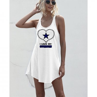 Women's Cowboys Printed Sleeveless Casual Dress