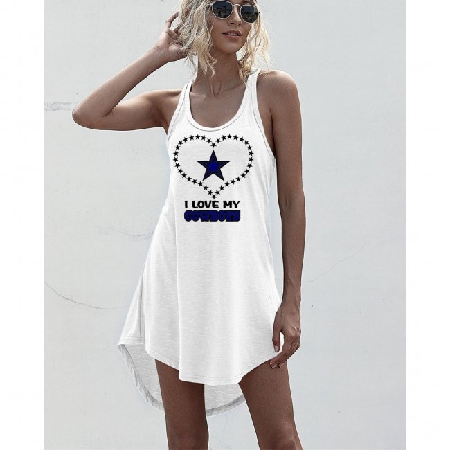 Women's Cowboys Printed Sleeveless Casual Dress