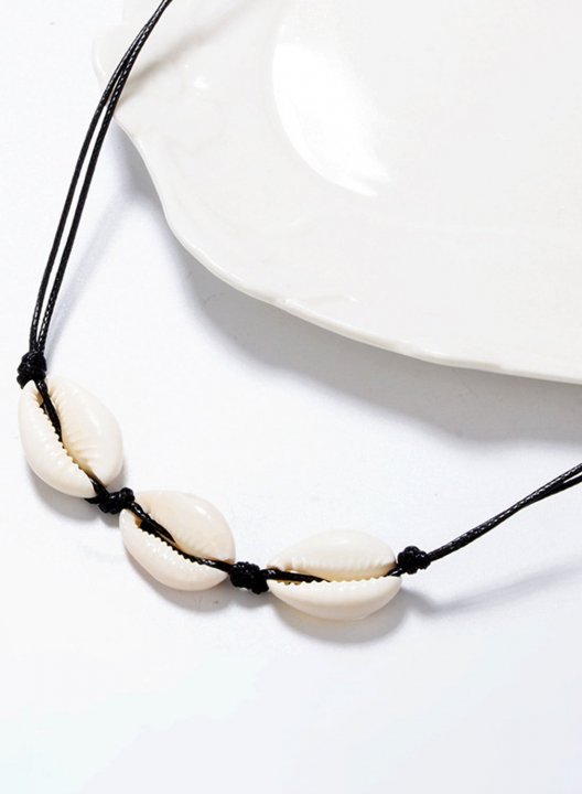 Women's Necklaces Bohemian Braided Rope Shell Necklace