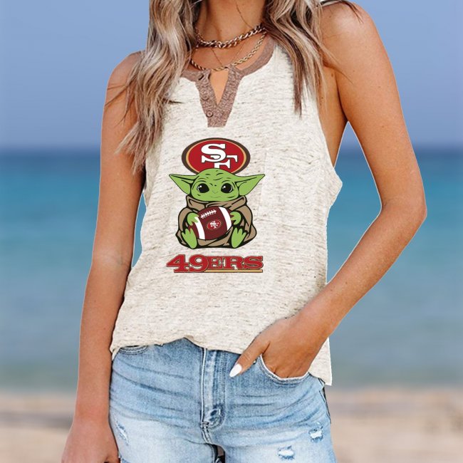 SAN FRANCISCO 49ERS Should Support Yoda V- Neck Pocket Button Vests