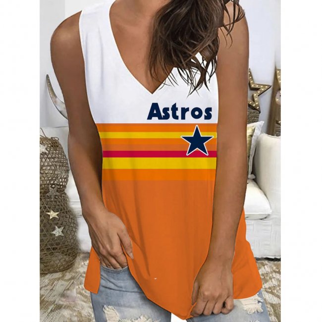 Women's Baseball Print V-neck Sleeveless Vest