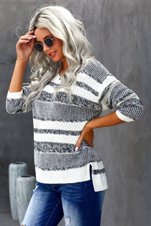 Women's Sweaters Striped Pullover Knit Sweaters