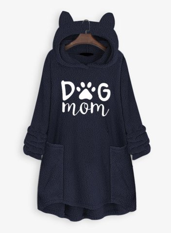 Hooded Dog's Mom Embroidered Double Velvet Home Service