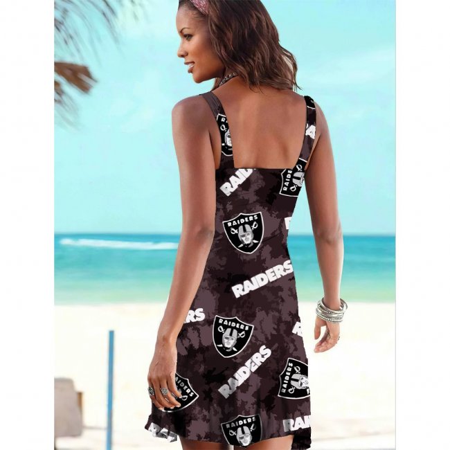 Las Vegas Raiders Tube Top Team Print Sleeveless Vest Dress