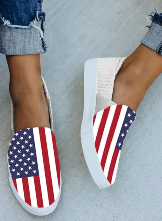 Women's Canvas Shoes Flag Star Casual Daily Canvas Shoes