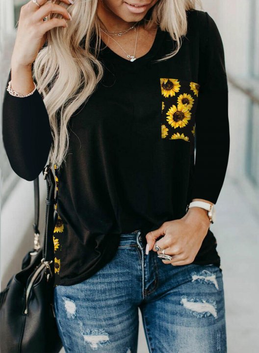 Sunflower Leopard Color Block Tops