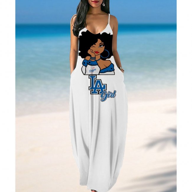 Women's Los Angeles Dodgers Printed Halter Dress