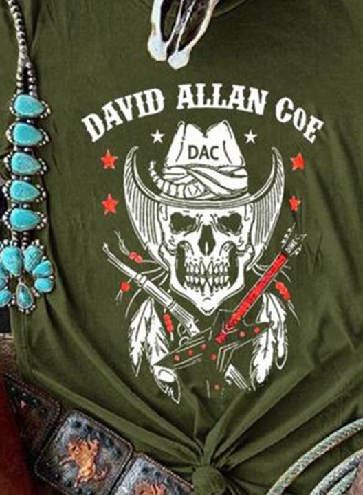 Women's David Allan Coe Casual Vintage Shirts Classic Country T-Shirt