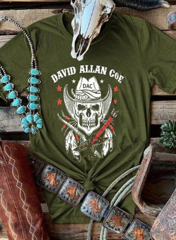 Women's David Allan Coe Casual Vintage Shirts Classic Country T-Shirt