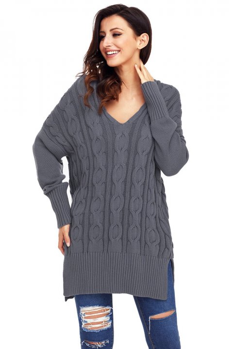 Women's Sweaters Oversized Cozy up V Neck Cut-out Knit Pullover Sweaters