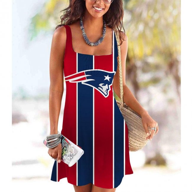 New England Patriots Summer square neck Beach Dress