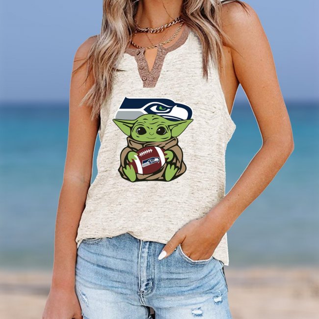 SEATTLE SEAHAWKS Should Support Yoda V- Neck Pocket Button Vests