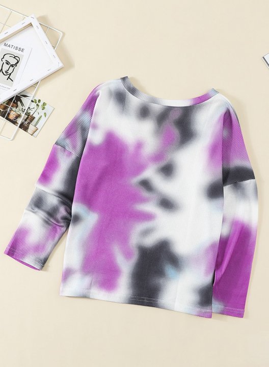 Abstract Tie Dye Long Sleeve Round Neck Sweatshirt