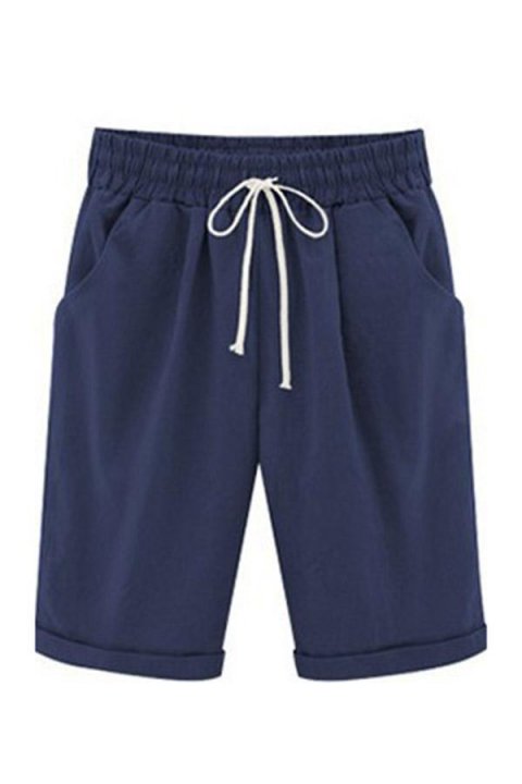 Gathered Self-tie Casual Shorts Pants