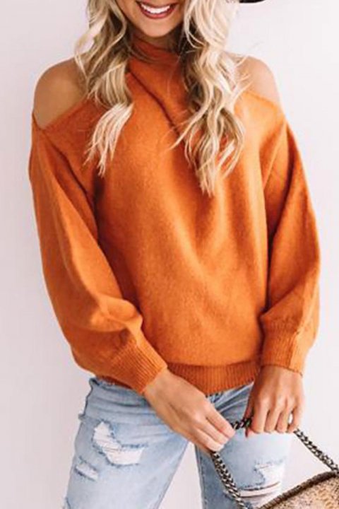 Women v-neck off-shoulder sweater Two wearing ways