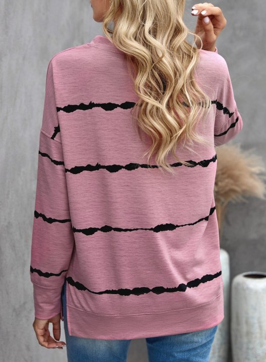 Striped Abstract Long Sleeve Casual Sweatshirt