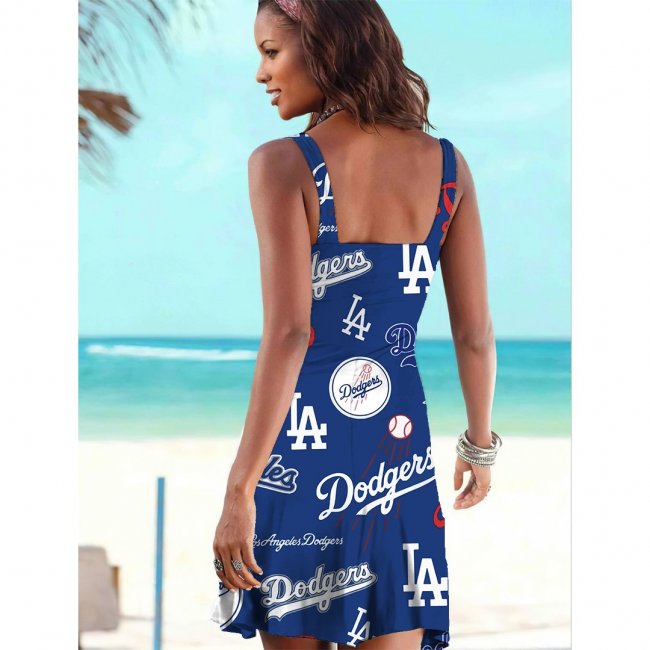 Los Angeles Dodgers Tube Top Team Print Sleeveless Vest Dress