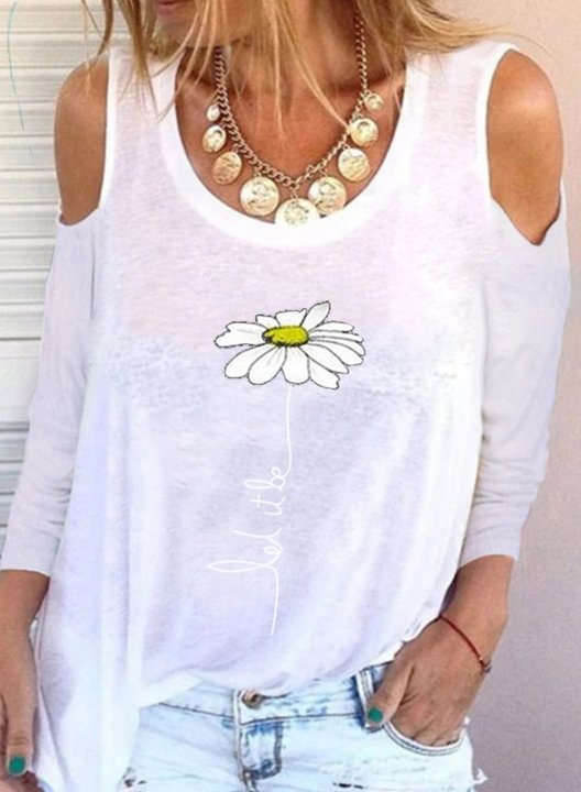 Butterfly/Letter/ Daisy Open Cold Shoulder Sweatshirt