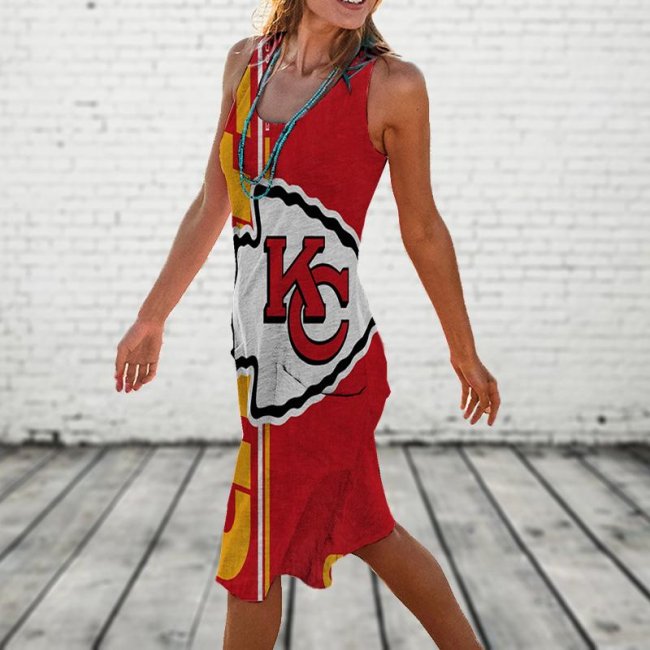 ANSAS CITY CHIEFS Round Neck Sleeveless Knit Dress Vest