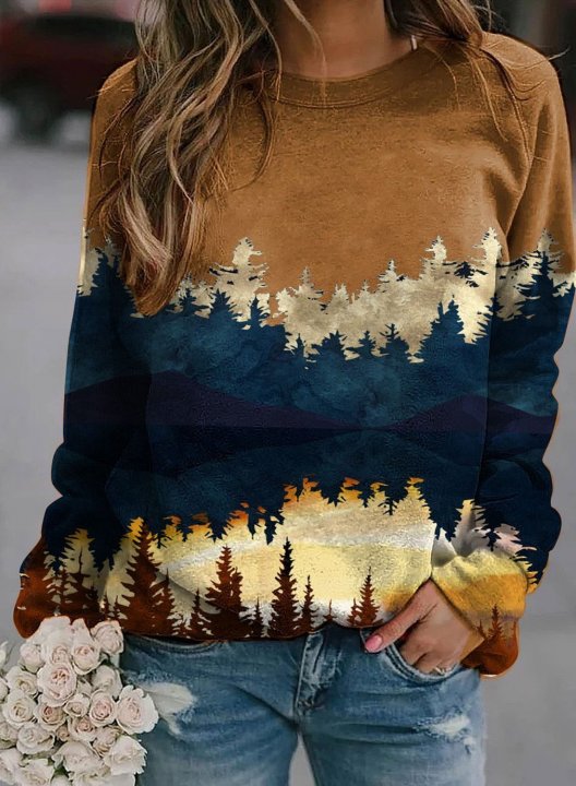 Loose Plants Color Block Sweatshirt