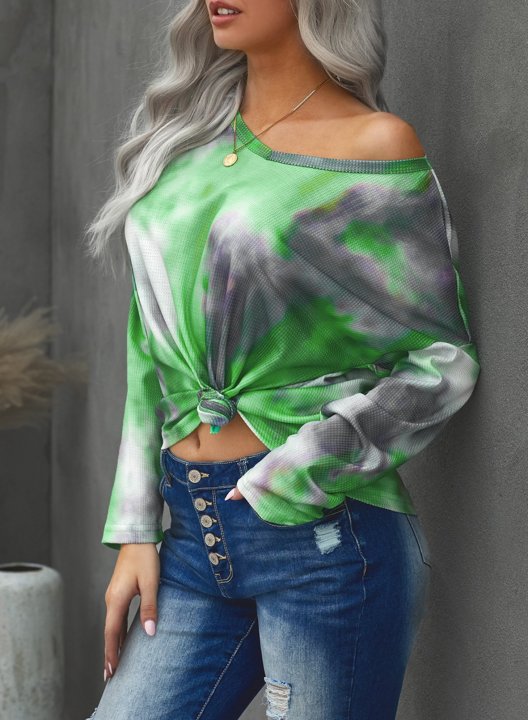 Abstract Tie Dye Long Sleeve Round Neck Sweatshirt