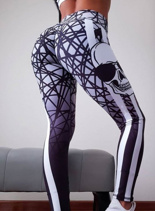 Women's Leggings Slim Floral Mid Waist Ankle-length Daily Sporty Pants