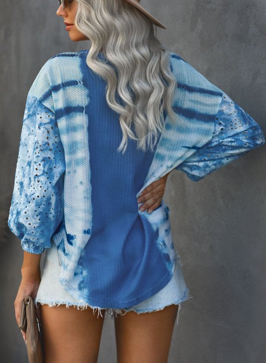 Tie Dye Day Drinking because 2020 Sucks Print Long Sleeve Off Shoulder Loose Tunic Sweatshirt