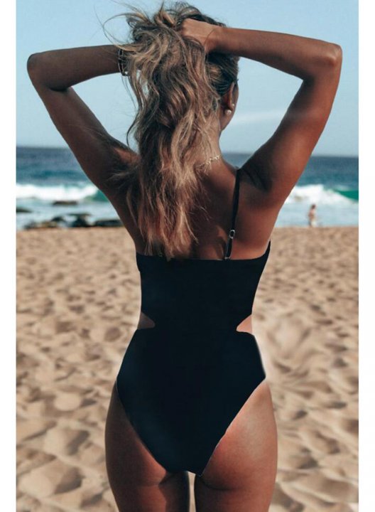 Women's One-Piece Swimsuits One-Piece Bathing Suits Color Block Stylish One-Piece Swimsuit