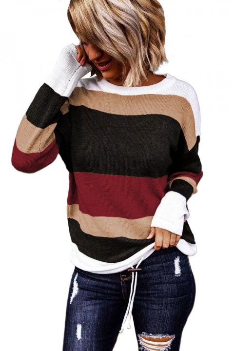 Women's Sweaters Colorblock Knit Pullover Sweaters