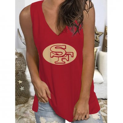 Women's Baseball Print V-neck Sleeveless Vest