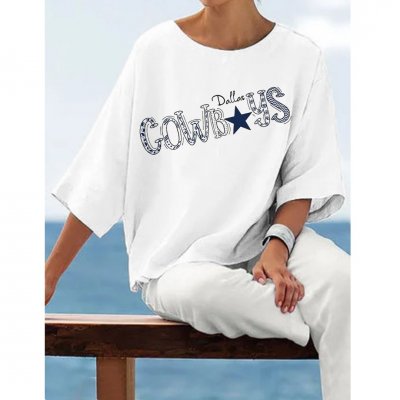 Women's Cowboys Printed Beach Casual Tops