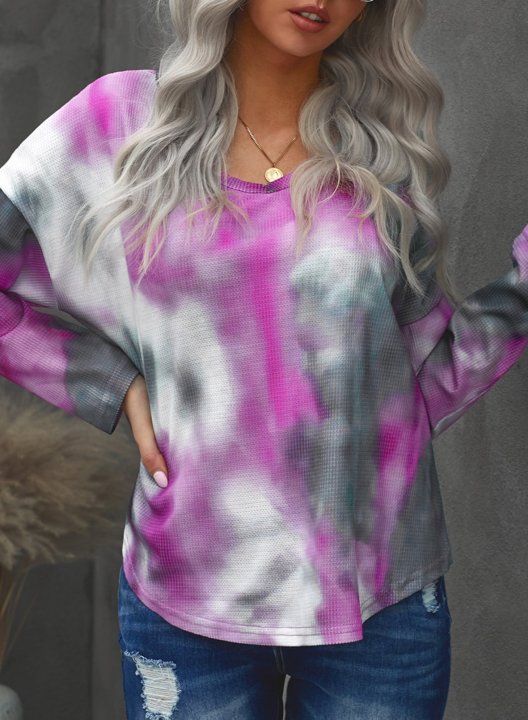 Abstract Tie Dye Long Sleeve Round Neck Sweatshirt