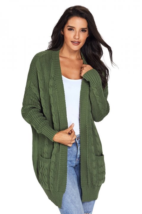 Women's Cardigans Knit Texture Long Cardigan