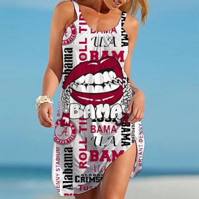 NCAAF Alabama Crimson Tide Loose Holiday Beach Dress