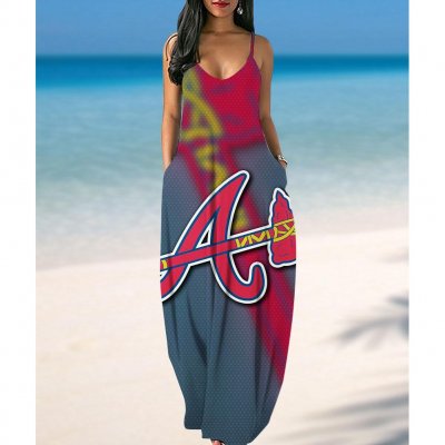 Atlanta Braves Printed Halter Dress
