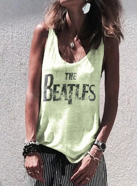 Women's Tank Tops Letter Rock Sleeveless U Neck Daily Casual Tank Top