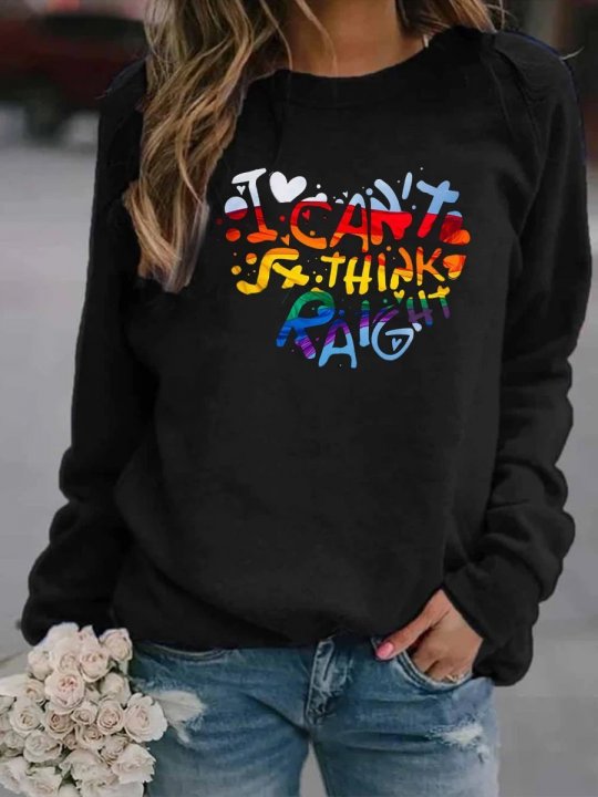 Rainbow Love Letter Print Sweatshirt