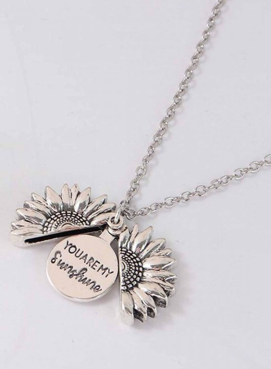 Keep Fucking Going Sunflower Locket Pendant Necklace