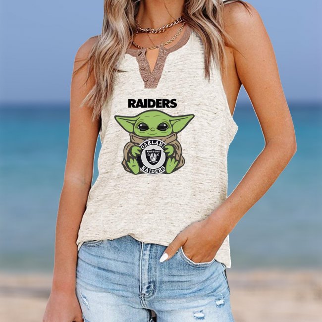 LAS VEGAS RAIDERS Should Support Yoda V- Neck Pocket Button Vests