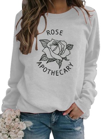 Women 's Sweatshirts Rose Apothecary Crewneck Long Sleeve Solid Sweatshirts